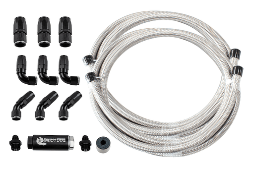 87203 - 40' Stainless Steel Hose Kit w/ Fuel Filter and full flow fittings - Hyperfuel