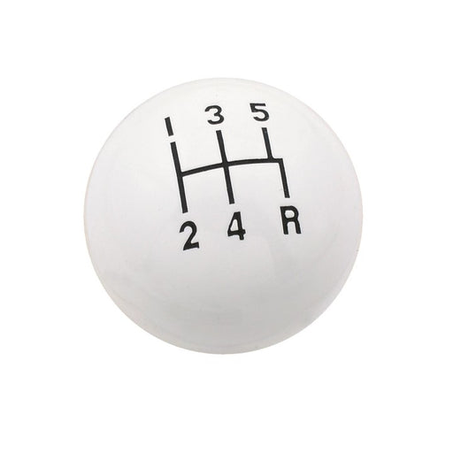 White 5 Speed Gear Knob with Black Text ZSS82
